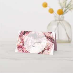 Elegante rosa Peonies Wedding Platzkarte