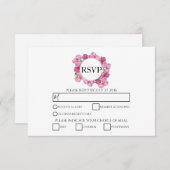 Elegante rosa Peonies Wedding RSVP Cards (Vorne/Hinten)