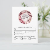 Elegante rosa Peonies Wedding RSVP Cards (Stehend Vorderseite)