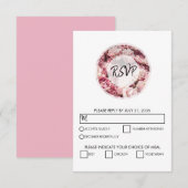 Elegante rosa Peonies Wedding RSVP Cards Karte (Vorne/Hinten)