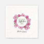 Elegante Rosa Peonies Wedding Serviette (Vorderseite)