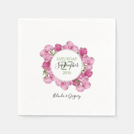 Elegante Rosa Peonies Wedding Serviette