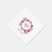 Elegante Rosa Peonies Wedding Serviette (Ecke)
