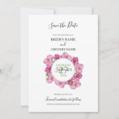 Elegante, rosa Peonies Wedding speichern das Datum Save The Date (Vorderseite)