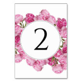 Elegante Rosa Peonies Wedding Tischnummer (Rückseite)