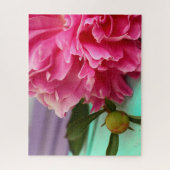 Elegante Rosa Peony Blume Botanical Puzzle (Vertikal)