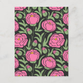 Elegante Rosa Peony Blume Hochzeitdetails Begleitkarte (Rückseite)