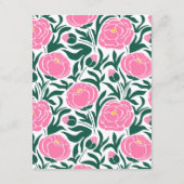 Elegante Rosa Peony Blume Hochzeitdetails Begleitkarte (Rückseite)