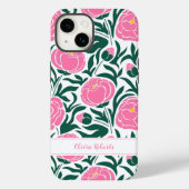 Elegante Rosa Peony Blume Personalisiert Case-Mate iPhone Hülle (Rückseite)