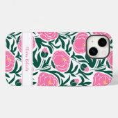 Elegante Rosa Peony Blume Personalisiert Case-Mate iPhone Hülle (Rückseite (Horizontal))