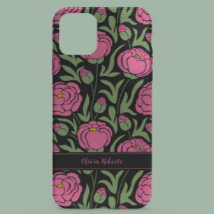 Elegante Rosa Peony Blume Personalisiert Case-Mate iPhone 14 Hülle