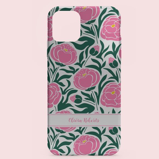 Elegante Rosa Peony Blume Personalisiert Case-Mate iPhone Hülle