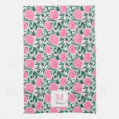 Elegante Rosa Peony Blume Personalisiert Geschirrtuch (Vertikal)