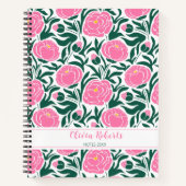 Elegante Rosa Peony Blume Personalisiert Notizblock (Vorderseite)