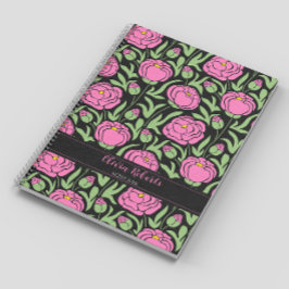 Elegante Rosa Peony Blume Personalisiert Notizblock