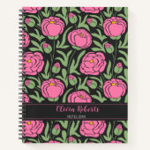 Elegante Rosa Peony Blume Personalisiert Notizblock (Vorderseite)