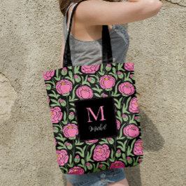 Elegante Rosa Peony Blume Personalisiert Tasche