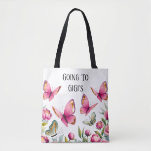 Elegante rosa Peony & Butterflies: GiGi's Tasche