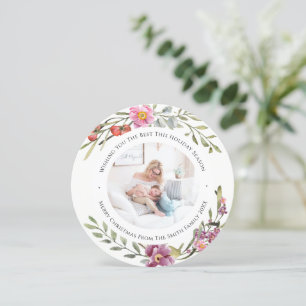 Elegante Rosa Peony Modernes Skript Aquarellfarben Feiertagskarte