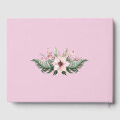 Elegante Rosa Peony und Grüne Fern Wedding Gästebuch (Rückseite)