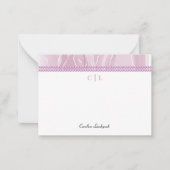 Elegante rosa Perlen Mit Monogramm Mitteilungskarte (Vorderseite)