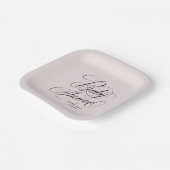 Elegante, rosa personalisierte Babydusche Pappteller (Gewinkelt)