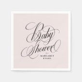 Elegante, rosa personalisierte Babydusche Serviette (Vorderseite)