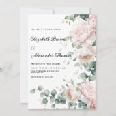 Elegante Rosa Pfefferminzente Einladung (Vorderseite)