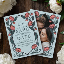 Elegante rosa Pfingstrose Art Nouveau Hochzeitsfot