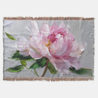 Elegante rosa Pfingstrose Dicke Impasto-Ölgemälde  Decke