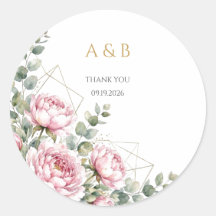 Elegante rosa Pfingstrose Gold geometrische Hochze
