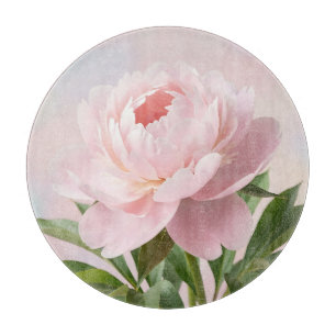  Elegante rosa Pfingstrose realistische Blüten  Schneidebrett