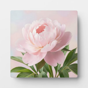 Elegante rosa Pfingstrose realistische Blütenprach Fotoplatte