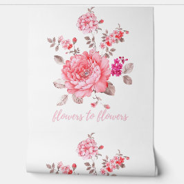 Elegante rosa Pfingstrose Textur Vinyl Floral Tapete