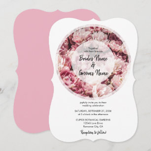 Elegante rosa Pfingstrosen-Hochzeitseinladungen Einladung