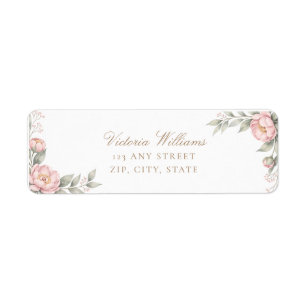 Elegante Rosa Pfingstrosen-Party-Rücksendeadresse