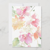 Elegante rosa Pfirsich Verzierte Kreuztaufe Einladung (Rückseite)