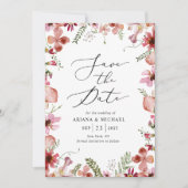 Elegante rosa Pfirsichblüte Speichern Sie die Datu Einladung (Vorderseite)