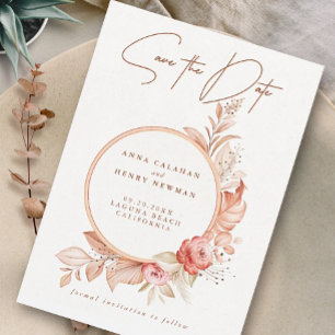 Elegante Rosa Pfirsichfarben Save The Date