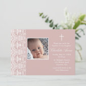 Elegante rosa Pflaume und weiße Damasketballade la Einladung (Stehend Vorderseite)