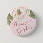 Elegante Rosa Pink Peony Blumenblume Rosa Märchenb Button (Vorderseite)