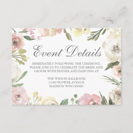 Elegante Rosa Pink Peony Blumendetails Begleitkarte (Vorderseite)