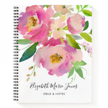 Elegante Rosa Pink Peony Pastel Floral Wasserfarbe