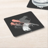 elegante Rosa-Pinselstriche Rechteckiger Pappuntersetzer (angewinkelt)