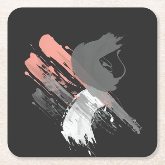 elegante Rosa-Pinselstriche Rechteckiger Pappuntersetzer (Vorderseite)