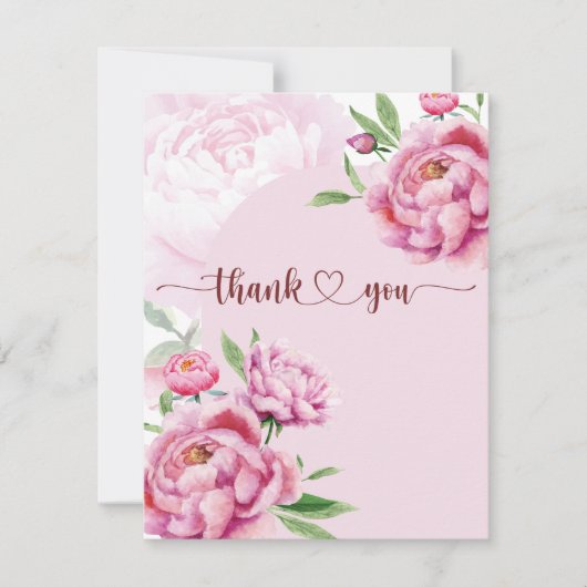 Elegante rosa Pivoine Danke (Vorderseite)