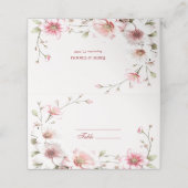 Elegante Rosa Platzkarte (Außenseite Aufgefaltet)