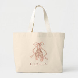 Elegante rosa Pointe-Schuh-Tasche personalisiert B Jumbo Stoffbeutel