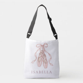 Elegante rosa Pointe-Schuh-Tasche personalisiert B Tragetaschen Mit Langen Trägern