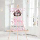 Elegante Rosa Prinzessin Crown Quinceanera Willkom Acrylschild
